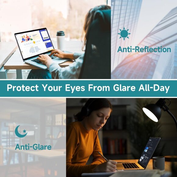 2 Pcs 13.3 Inch Anti Blue Light Screen Protector, Reduce Eye Strain Matte Anti G - Picture 6 of 7
